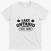 Lake Ontario Vintage Est 1670 Retro Travel T-Shirt - White