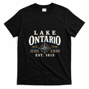 Lake Ontario Vintage Compass T-Shirt - Black