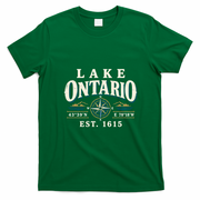 Lake Ontario Vintage Compass T-Shirt - Irish Green