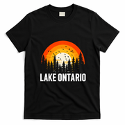 Lake Ontario Vintage 70s 80s Graphic Cool Retro T-Shirt - Black
