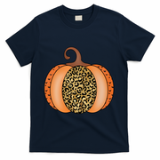 Leopard Pumpkin Fall Holiday T-Shirt - Navy