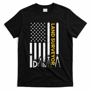 Land surveyor American Flag funny land surveyor T-Shirt - Black