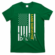 Land surveyor American Flag funny land surveyor T-Shirt - Green
