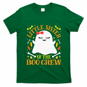 Little Sister Boo Crew Ghost Matching Family Halloween T-Shirt - Irish Green