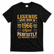 Legends Were Born In 1966 Aged Perfectly 60th Birthday Gift T-Shirt - Black