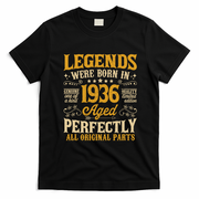 Legends Were Born In 1936 Aged Perfectly 90th Birthday Gift T-Shirt - Black