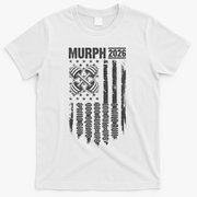 Murph 2026 Barbell American Flag T-Shirt - White