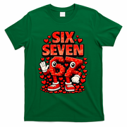 Meme 67 Six Seven 6 7 Valentine Heart T-Shirt - Green