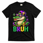 Mardigator Alligator Bruh Mardi Gras T-Shirt - Black
