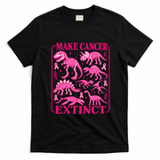 Make Breast Cancer Extinct Dinosaur T-Shirt - Black