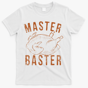 Master Baster Funny Turkey Print Happy Thanksgiving Day T-Shirt - White