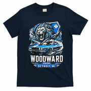 Michigan Car Cruise 2026 Woodward Ave M1 Lion T-Shirt - Navy Blue