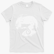 Manx Cat Halloween Costume Moon Silhouette Creepy Horror T-Shirt - White