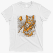 Majestic Cat In Cosmic Night Sky T-Shirt - White