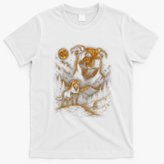 Majestic Dog In Moonlit Mountain Landscape T-Shirt - White