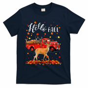 Maple Deer Leaf Fall Autumn Red Truck Gift T-Shirt - Navy