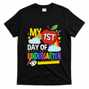 My First Day Of Kindergarten Funny Colorful Rainbow T-Shirt - Black