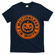 Motionlesses In White Pumpkin Scary Halloween Vintage T-Shirt - Navy Blue