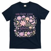 Military Kids Where They're Planted Purple Up T-Shirt - Navy