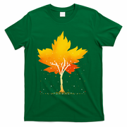 Maple Leaf Autumn Tree Orange Fall Leaves Season T-Shirt - Green