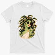 Medusa Lollipop Sunglasses Snake Vintage Greek Mythology T-Shirt - White