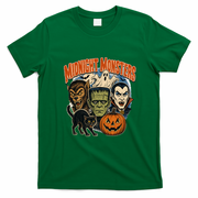 Midnight Monsters Halloween Graphic Classic Creatures T-Shirt - Irish Green