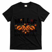 Milf Man I Love Fall Skeleton Pumpkin Hand Boob T-Shirt - Black