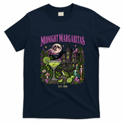 Midnight Margaritas Witch Mystic Vintage Halloween T-Shirt - Navy Blue