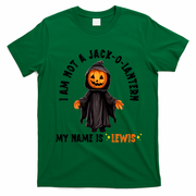 My Name Is Lewis Jack O Lantern Pumpkin Man Funny Lewis T-Shirt - Irish Green