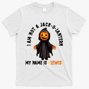 My Name Is Lewis Jack O Lantern Pumpkin Man Funny Lewis T-Shirt - White
