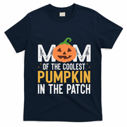 Mom Of The Coolest Pumpkin In The Patch Matching Halloween Cool Gift T-Shirt - Navy Blue