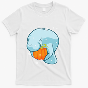 Manatee Pumpkin Fall Halloween Thanksgiving Sea Cow Gift T-Shirt - White
