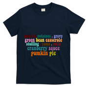 Mashed Potatoes Pumpkin Pie Holiday Food Lover T-Shirt - Navy