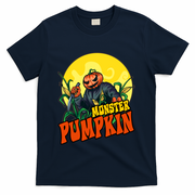 Monster Pumpkin Spooky Halloween T-Shirt - Navy