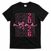 Mom Senior Class Of 2026 Coquette Bow Graduation 2026 T-Shirt - Black