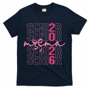 Mom Senior Class Of 2026 Coquette Bow Graduation 2026 T-Shirt - Navy