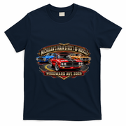Main Street Of Muscle Woodward Ave 2026 Front & Back T-Shirt - Navy Blue