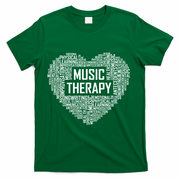 Music Therapy Heart Gift Therapist Appreciation Graduation Gift T-Shirt - Green