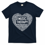 Music Therapy Heart Gift Therapist Appreciation Graduation Gift T-Shirt - Navy