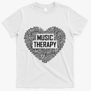 Music Therapy Heart Gift Therapist Appreciation Graduation Gift T-Shirt - White