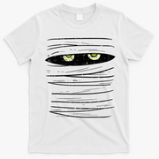 Mummy Wrap Eyes Costume Funny Scary Halloween T-Shirt - White