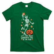 Most Wonderful Time Of The Year Skeleton Halloween Autumn T-Shirt - Irish Green