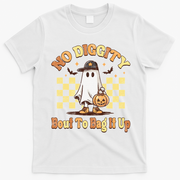 No Diggity Bout To Bag It Up Cool Ghost Halloween T-Shirt - White