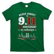 Never Forget 9.11 25th Anniversary We Remember 2001-2026 T-Shirt - Irish Green