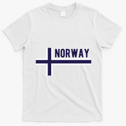 Norway Flag Norwegian Scandinavian Pride Norge T-Shirt - White