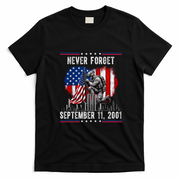 Never Forget September 11 2001 Memorial Day American Flag T-Shirt - Black