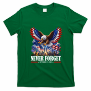 Never Forget September 11 2001 9/11 American Bald Eagle T-Shirt - Irish Green