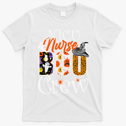 Nicu Nurse Boo Crew Funny Halloween Nicu Nurse Party Costume T-Shirt - White