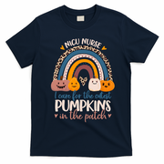 NICU Nurse Cutest Pumpkins In The Patch Rainbow Halloween RN T-Shirt - Navy Blue