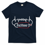 Nurse Practitioner Heartbeat Heart Stethoscope Nursing Gift T-Shirt - Navy
